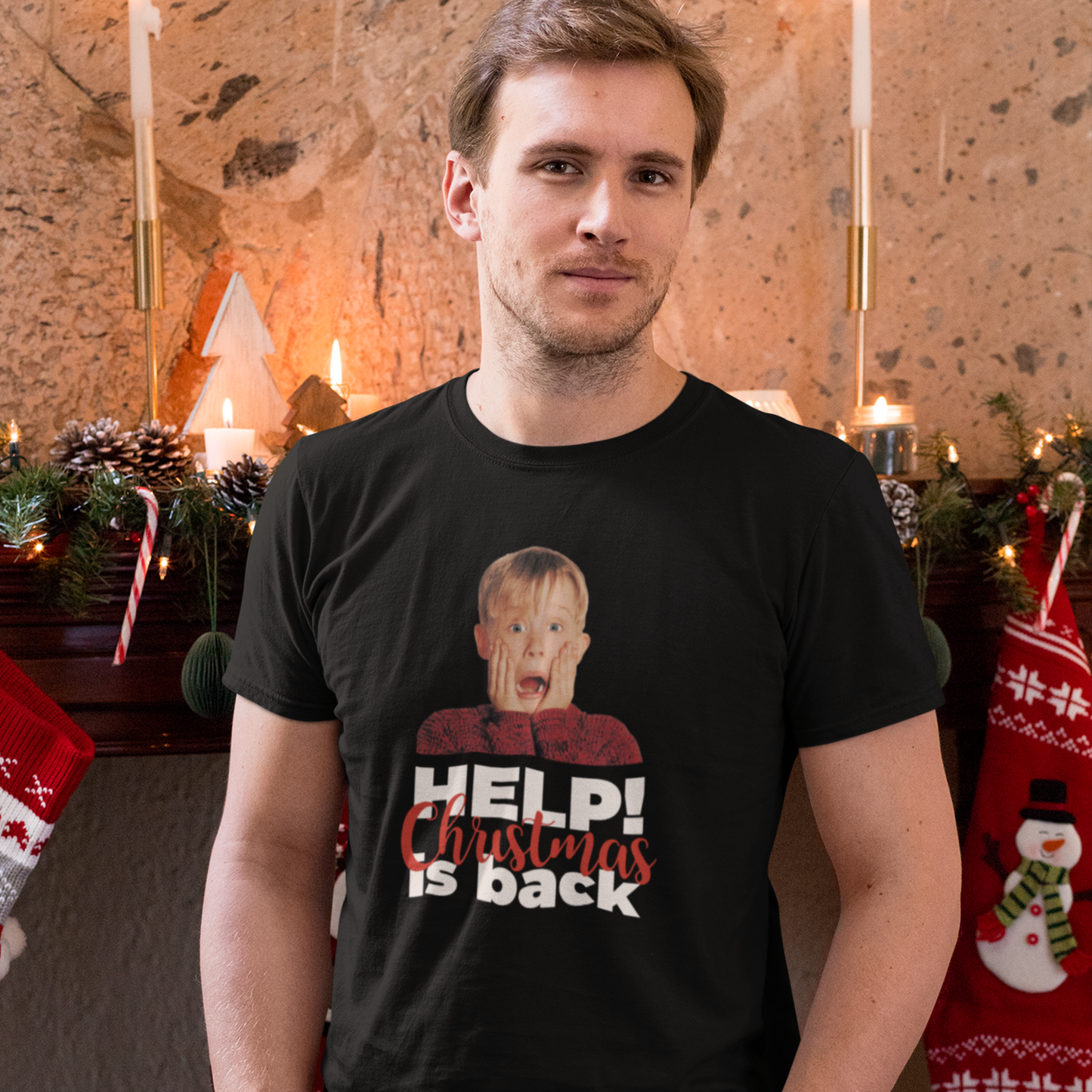 Christmas T-shirt - Help, Christmas Is Back